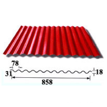 Feuilles de toit ondulé / feuilles de toiture en aluminium (HY-R858)